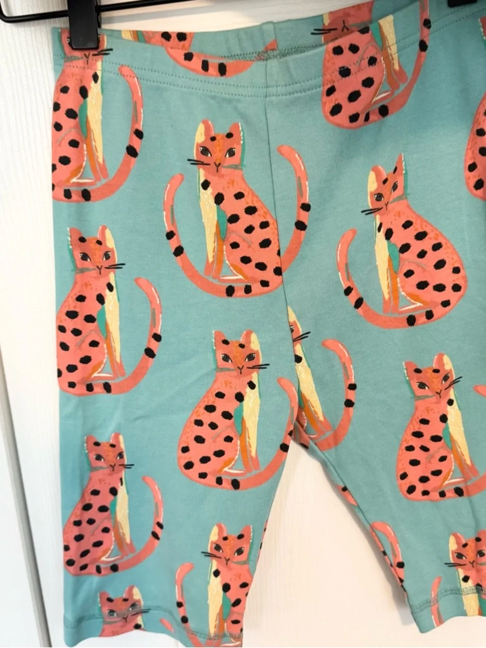 Tea Kids Collection Teal Top and Bottoms Set with Cheetah Cat Print - Size 14